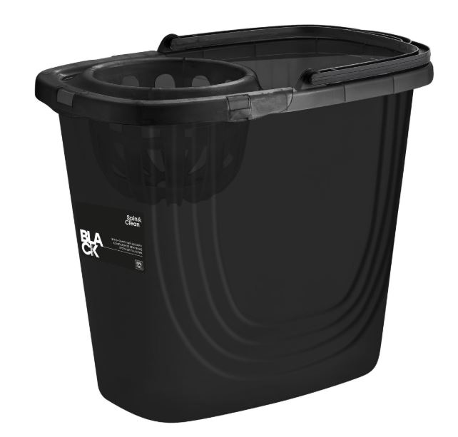 Ведро прямоугольное Spin&Clean Black с отжимом 10 л                         